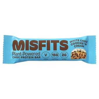 Sainsbury's Misfits plant powered choco protein bar white choc cookies & cream flavour 45g offer