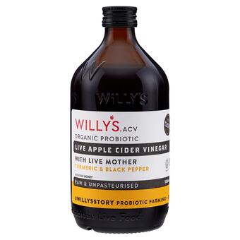 Sainsbury's Willy's organic live apple cider vinegar honey & turmeric 500ml offer