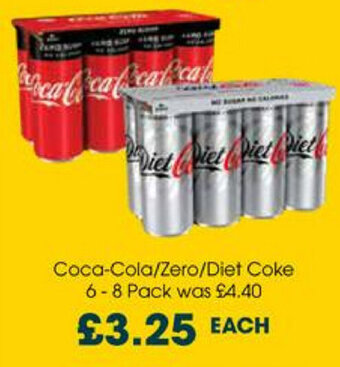 Centra Coca-Cola/ Zero/ Diet Coke 6 - 8 Pack offer