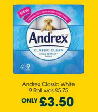 Centra Andrex Classic White 9 Roll offer