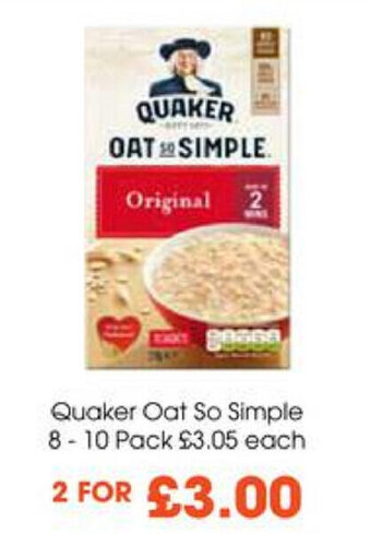 Centra Quaker Oat So Simple 8 - 10 Pack offer