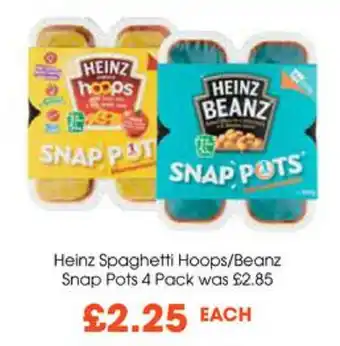 Centra Heinz Spaghetti Hoops/ Beans Snap Pots 4 Pack offer