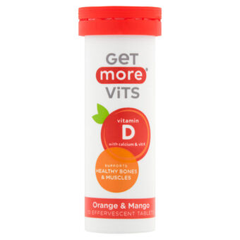 Asda Get more vits vitamin d with calcium + vitamin k 10 effervescent tablets orange & mango offer