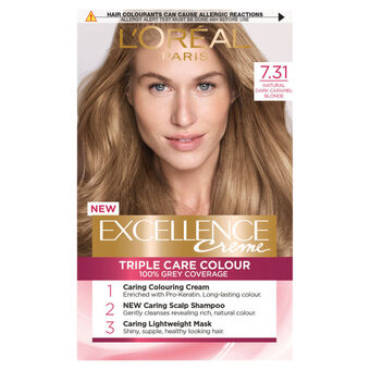Asda L'oreal excellence excellence creme 7.31 blonde beige hair dye offer