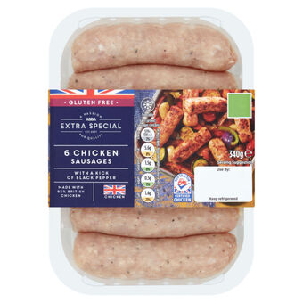 Asda Asda extra special 6 chicken sausages 340g offer