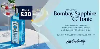 Centra Bombay Sapphire & Tonic offer