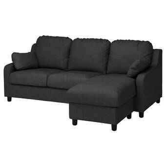 IKEA Vinliden cover for 3-seat sofa, with chaise longue/hillared anthracite offer