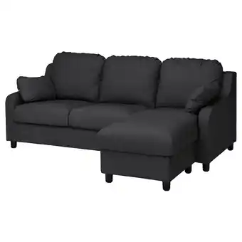 IKEA Vinliden cover for 3-seat sofa, with chaise longue/hillared anthracite offer