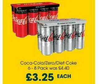 Centra Coca-Cola-Zero-Diet Coke 6 - 8 Pack offer