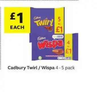 SuperValu Cadbury Twirl - Wispa 4 - 5 Pack offer