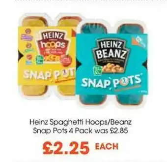 Centra Heinz Spaghetti Hoops-Beanz Snap Pots 4 Pack offer