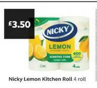 SuperValu Nicky Lemon Kitchen Roll 4 Roll offer
