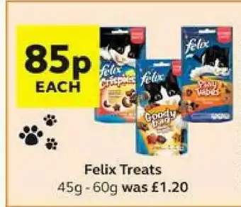 SuperValu Purina Felix Treats 45g - 60g offer