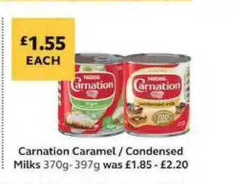 SuperValu Carnation Caramel - Condensed Milks 370g - 397g offer