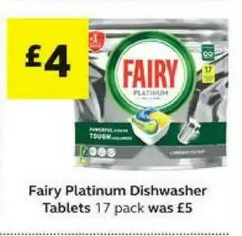 SuperValu Fairy Platinum Dishwasher Tablets 17 Pack offer