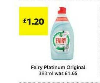 SuperValu Fairy Platinum Original 383ml offer
