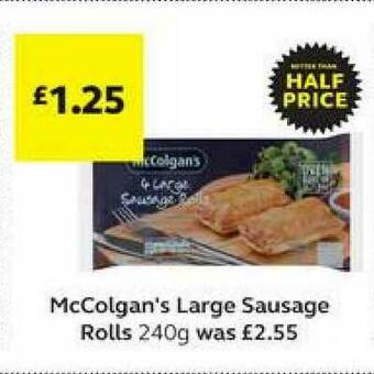 SuperValu McColgan's Large Sausage Rolls 240g offer
