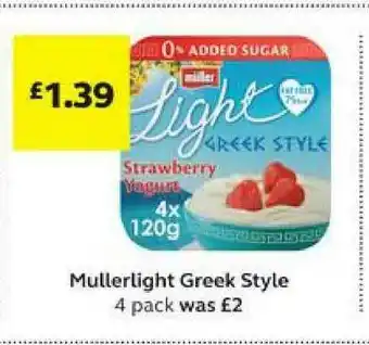 SuperValu Mullerlight Greek Style 4 Pack offer