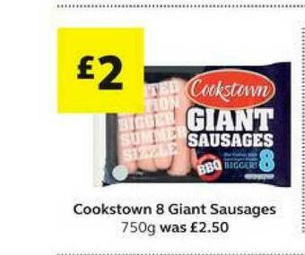 SuperValu Cookstown 8 Giant Sausages 750g offer