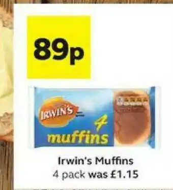 SuperValu Irwin's Muffins 4 Pack offer