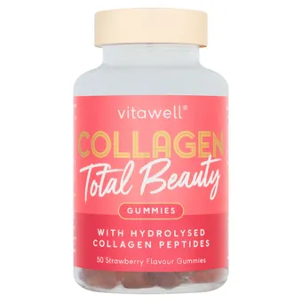 Asda Vitawell collagen total beauty 50 strawberry flavour gummies offer