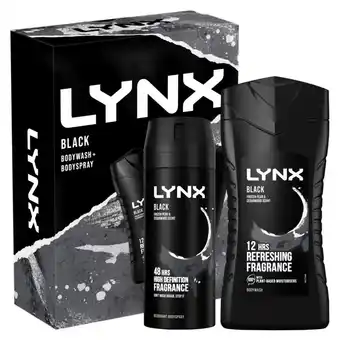 Asda Lynx body spray gift set black duo 2 piece offer