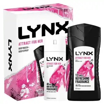 Asda Lynx body spray gift set attract for her duo 2 piece offer