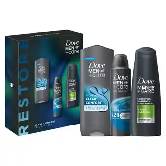 Asda Dove men+care gift set clean comfort trio 3 piece offer