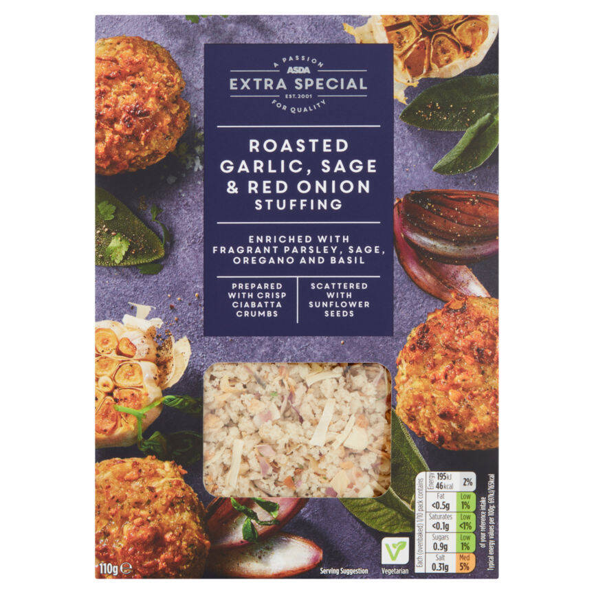 Asda extra special roasted garlic sage and red onion stuffing mix offer