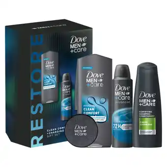 Asda Dove men+care gift set clean comfort trio + charging pad 3 piece offer