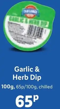 Lidl Garlic & Herb Dip 100g offer