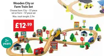Lidl Wooden City or Farm Train Set offer