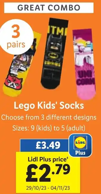Lidl Lego Kids' Socks offer