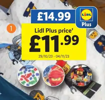 Lidl Lego Kids' Single Bedlinen offer