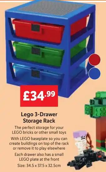 Lidl Lego 3-Drawer Storage Rack offer