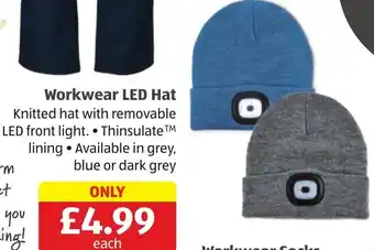 Aldi Workwear LED Hat offer