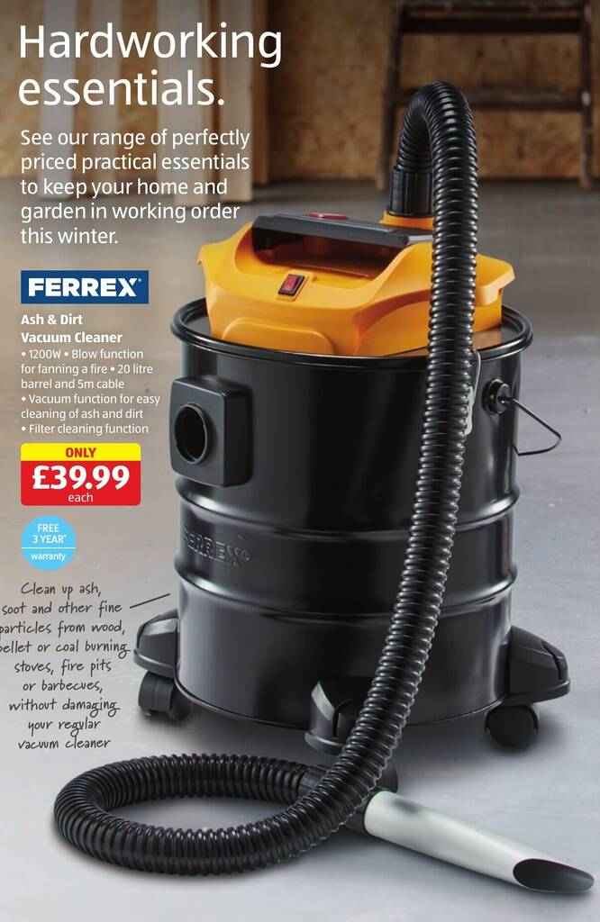 FERREX Ash & Dirt Vacuum Cleaner offer at Aldi