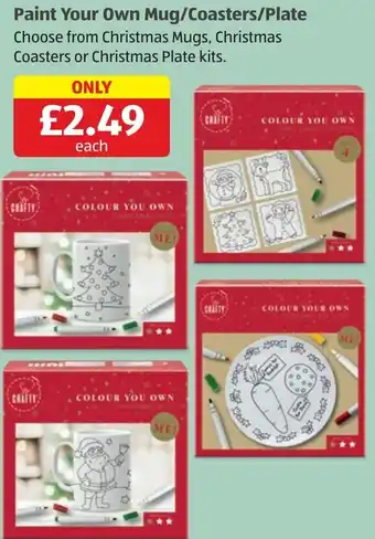 Aldi Paint Your Own Mug/Coasters/Plate offer
