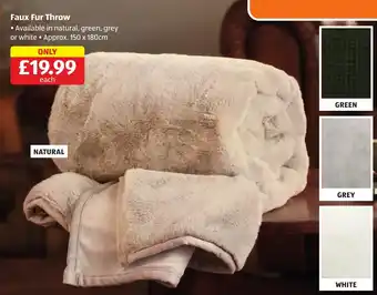 Aldi Faux Fur Throw offer