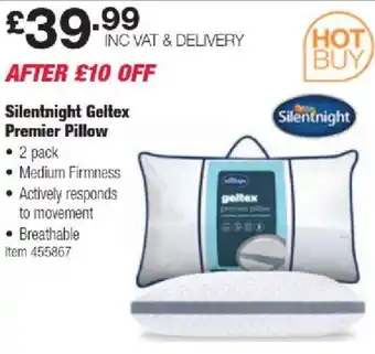 Costco Silentnight Geltex Premier Pillow offer