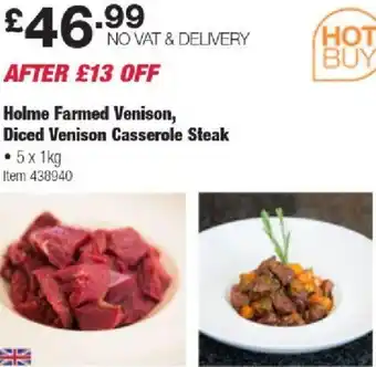 Costco Holme Farmed Venison, Diced Venison Casserole Steak offer