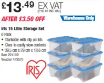 Costco Iris 15 Litre Storage Set offer