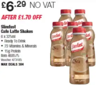 Costco Slimfast Cafe Latte Shakes offer