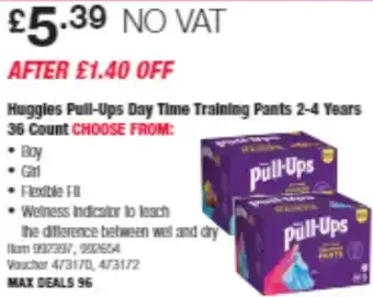 Huggles Pull-Ups Day Time Training Pants 2-4 Years Huggles Pure 36 Count