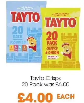 Centra Tayto Crisps 20 Pack offer