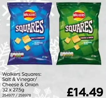 Bestway Walkers Squares: Salt & Vinegar/ Cheese & Onion 32 x 27.5g offer