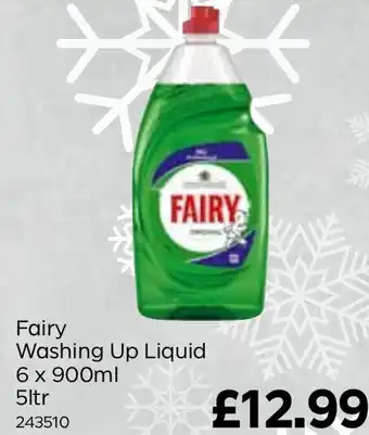 Bestway Fairy Washing Up Liquid 6 x 900ml 5ltr offer