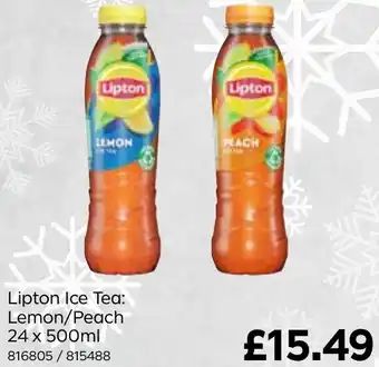 Bestway Lipton Ice Tea: Lemon/Peach 24 x 500ml offer
