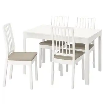 IKEA Ekedalen / ekedalen table and 4 chairs, white/hakebo beige, 120/180 cm offer