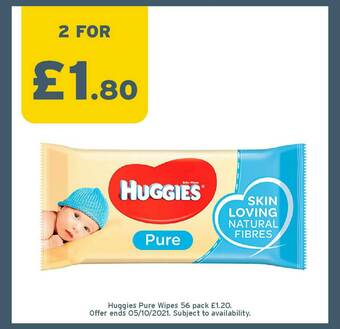 One Stop Huggies Pure Wipes 56 Pack offer